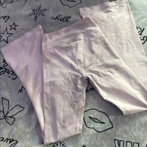 Authentic grey&white PINK flare leggings